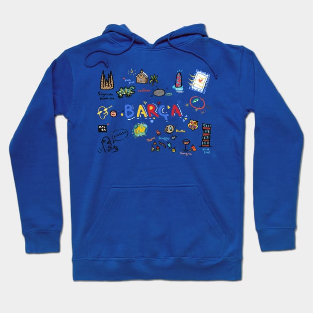 Barca Doodle Hoodie by Gunes Ozcan